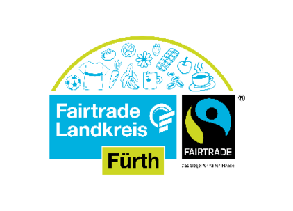 Logo Fairtrade Landkreis Fürth. Beim Klicken öffnet sich die Unterseite Nachhaltiger Landkreis.